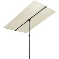 vidaXL Parasol avec mât en aluminium 2x1,5 m blanc sable