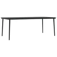 vidaXL Table de jardin noire 200x100x74 cm acier et verre