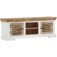 vidaXL Armoire TV 110x30x40 cm en bois massif de manguier