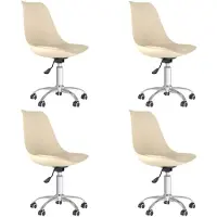 vidaXL Chaise de salle à manger 4 pcs. Pivotant Tissu Crème