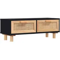 vidaXL Table basse noire 80x40x30 cm Matériau dérivé du bois Pin massif