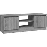 vidaXL Armoire TV avec porte Gris Sonoma 102x30x36 cm