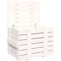 vidaXL Coffre blanc 58x40,5x42 cm pin massif