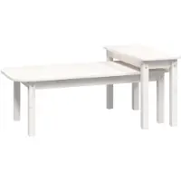vidaXL Ensemble de table basse 2 pièces blanc pin massif