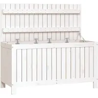 vidaXL Coffre de jardin blanc 115x49x60 cm pin massif