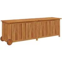 vidaXL Coffre de jardin avec roulettes 150x50x58 cm bois massif acacia