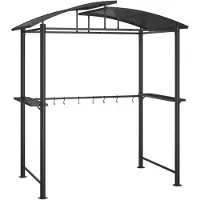 vidaXL Gazebo pour barbecue avec étagères, anthracite, 210X114X230 Cm, acier Lumarko !