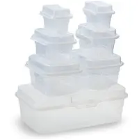 Alpina Boîte - avec couvercle et fermeture à clip - 7 pièces - 420 à 4600 ML - Transparent