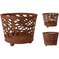 Ambiance Cheminée d'extérieur rustique , métal, 35 x 45 cm, marron