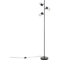 QAZQA Lampadaire industriel noir 3 lumières - Jim
