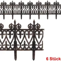 Deuba Bordure de jardin plastique 1,90m résistante intempéries UV piquet terre parterre plate-bande délimitation aspect laiton marron bronze