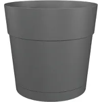 You do it POT A FLEURS ET PLANTES ROND CAPRI LARGE - PLASTIQUE - RÉSERVOIR D'EAU - DIAMETRE 30 CM - ANTHRACITE -