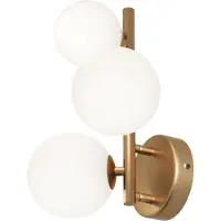 Maytoni Applique murale, métal verre, or, blanc mat, H 24,5 cm