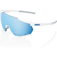 100% Racetrap 3.0 Sunglasses Blanc Hiper Blue Multilayer Mirror/CAT3