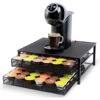 Merkloos Adapté aux porte-capsules Dolce Gusto - Porte-capsules à café avec 2 tiroirs - 72 porte-capsules Dolce Gusto - antidérapant et anti-vibrations - cadeau de la fête des pères