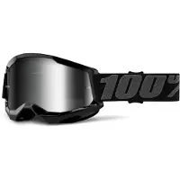 100% Strata 2 Lunettes - Mirror Lens - Black / Silver