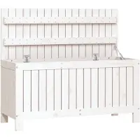 vidaXL Coffre de jardin blanc 108x42,5x54 cm pin massif