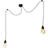 QAZQA Suspension moderne noire à 2 lumières - Cava