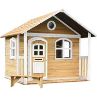 Axi Milan Maison Enfant En Bois | Maison De Jeux Pour L'Extérieur / Jardin En Marron & Blanc | Maisonnette / Cabane De Jeu Avec Des Fenêtres