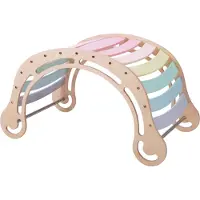 KateHaa Arche D'Escalade Xxl En Bois Aux Couleurs Pastel | Arche D'Escalade Intérieure / Structure D'Escalade Pour Enfants | Jouets Montessori