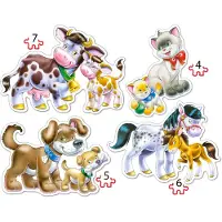 Castorland Animaux avec bébés 4x Puzzle (4+5+6+7) B-04218-2