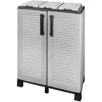 Artplast Abri Poubelles de Tri Sélectif 3 Sacs Recyclage Gestion des Déchets – Intérieur Extérieur 68 x 37 x 90 cm