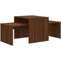 vidaXL Ensemble de tables basses brun imitation chêne 100x48x40 cm bois composite