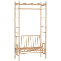 vidaXL Banc de jardin avec pergola 116 cm bambou