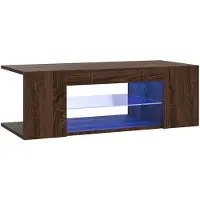 vidaXL Armoire TV avec lampes LED brun imitation chêne 90x39x30 cm