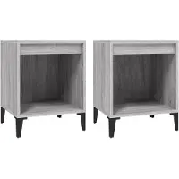 vidaXL Tables de chevet 2 pcs Sonoma gris 40x35x50 cm