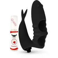 EasyToys - Vibromasseur doigt 2-en-1 - silicone noir