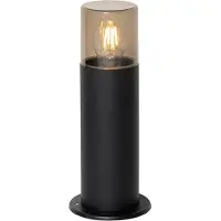 QAZQA Lampadaire d'extérieur noir avec abat-jour fumé 30 cm IP44 - Odense