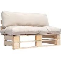 vidaXL Canapé d'extérieur palettes avec coussins en bois de pin couleur sable