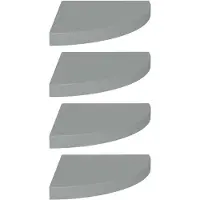 vidaXL Étagères d'angle flottantes 4 pcs gris 35x35x3,8 cm MDF