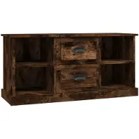 vidaXL Armoire TV chêne fumé 99,5x35,5x48 cm Bois composite
