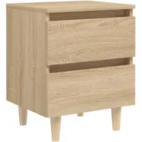 vidaXL Table de chevet avec pieds en pin Chêne sonoma 40x35x50 cm