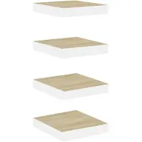 vidaXL Étagères murales 4 pcs Chêne et blanc 23x23,5x3,8 cm MDF