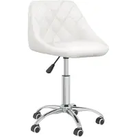 vidaXL Chaise de bureau Pivotante Blanc Similicuir