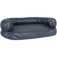vidaXL Lit pour chien Ergonomique Mousse Bleu foncé 88x65cm Similicuir