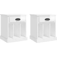 vidaXL Tables de chevet 2 pcs blanc brillant 43x36x50 cm