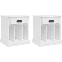 vidaXL Tables de chevet 2 pcs blanc 43x36x50 cm