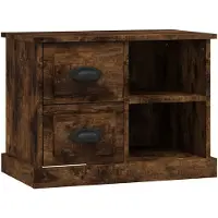 vidaXL Table de chevet chêne fumé 60x35,5x45 cm