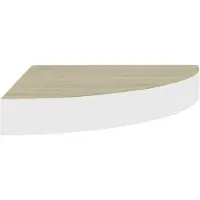 vidaXL Étagère d'angle murale Chêne et blanc 35x35x3,8 cm MDF
