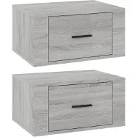 vidaXL Tables de chevet murales 2 pcs Sonoma gris 50x36x25 cm