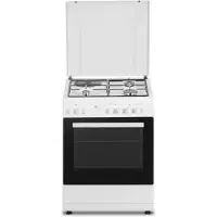 Continental Edison CECM60FCW - Plaque de cuisson encastrable multifonctionnelle : 3 brûleurs à gaz + 1 plaque électrique, four électrique de 60 litres avec 4 modes de cuisson, couleur blanche