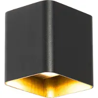 QAZQA Applique murale moderne noire avec LED IP54 carrée - Evi