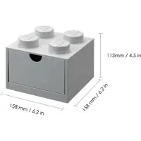 LEGO Brique 4 tenons avec tiroir - gris