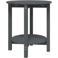 vidaXL -table de salon-Ø-55x60-cm-pin massif-gris