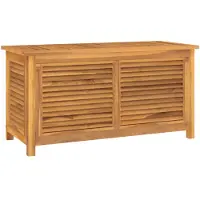 vidaXL Coffre de jardin avec sac 114x50x58 cm bois massif teck