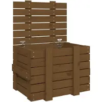 vidaXL Boîte de rangement Marron miel 58x40,5x42 cm Bois massif pin